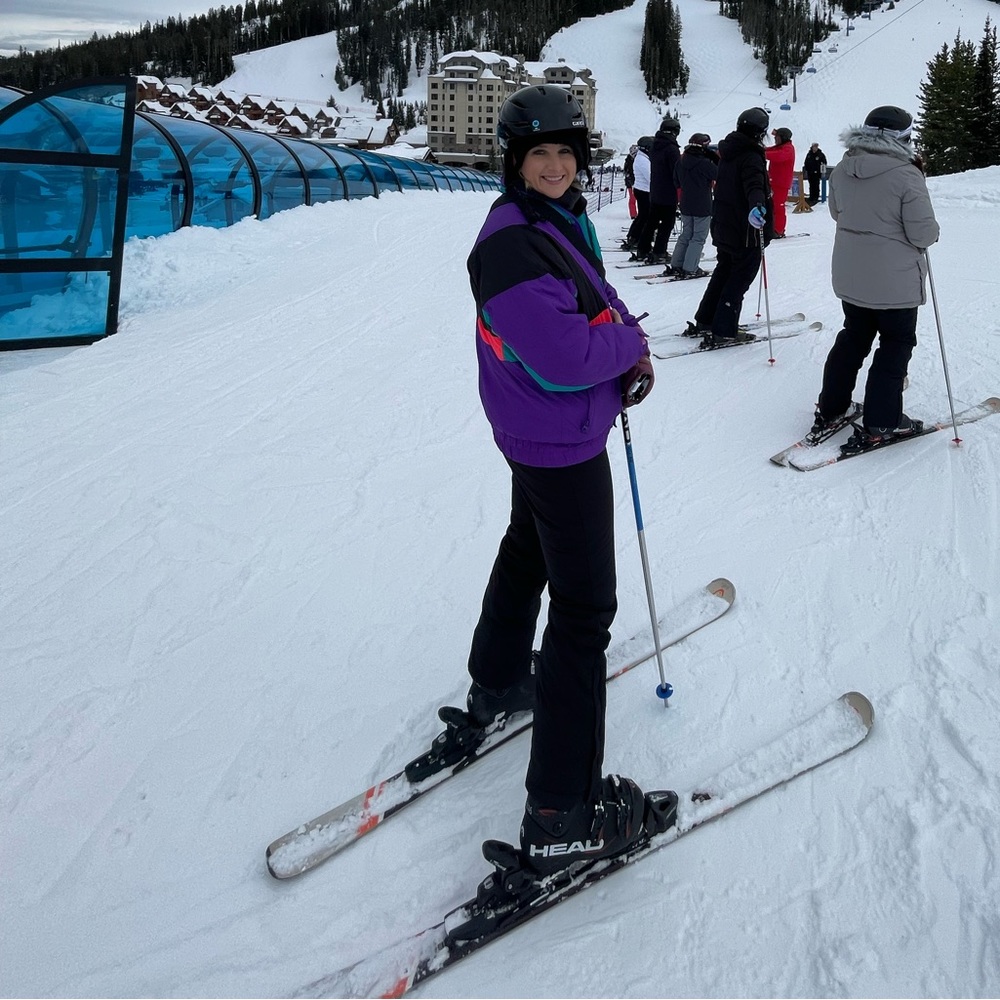 Vintage Steep Slopes Fashion Skiwear Heavy Large Retro Purple Ski Snow Jacket